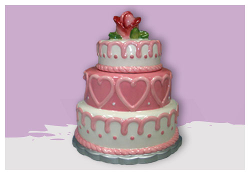 a valentine's day favorite, valentine ceramic cake cookie jar that looks good enough to eat